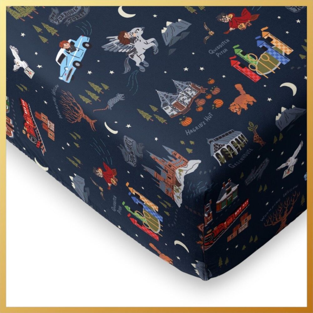 Little Sleepies Harry Potter Evening at Hogwarts Crib Sheet NIB